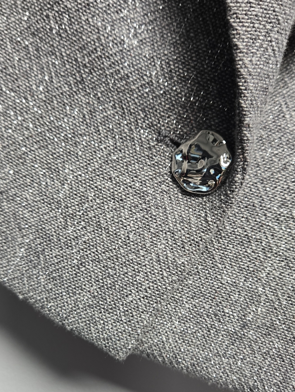 Zara Grey Cropped Single Button Blazer Jacket Size M - Picture 3 of 11